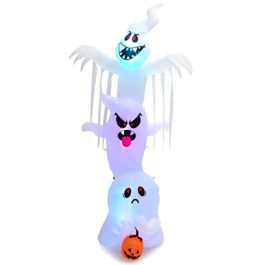 10 Feet Giant Inflatable Halloween Overlap Ghost Decoration with Colorful RGB Lights - Prostash - 